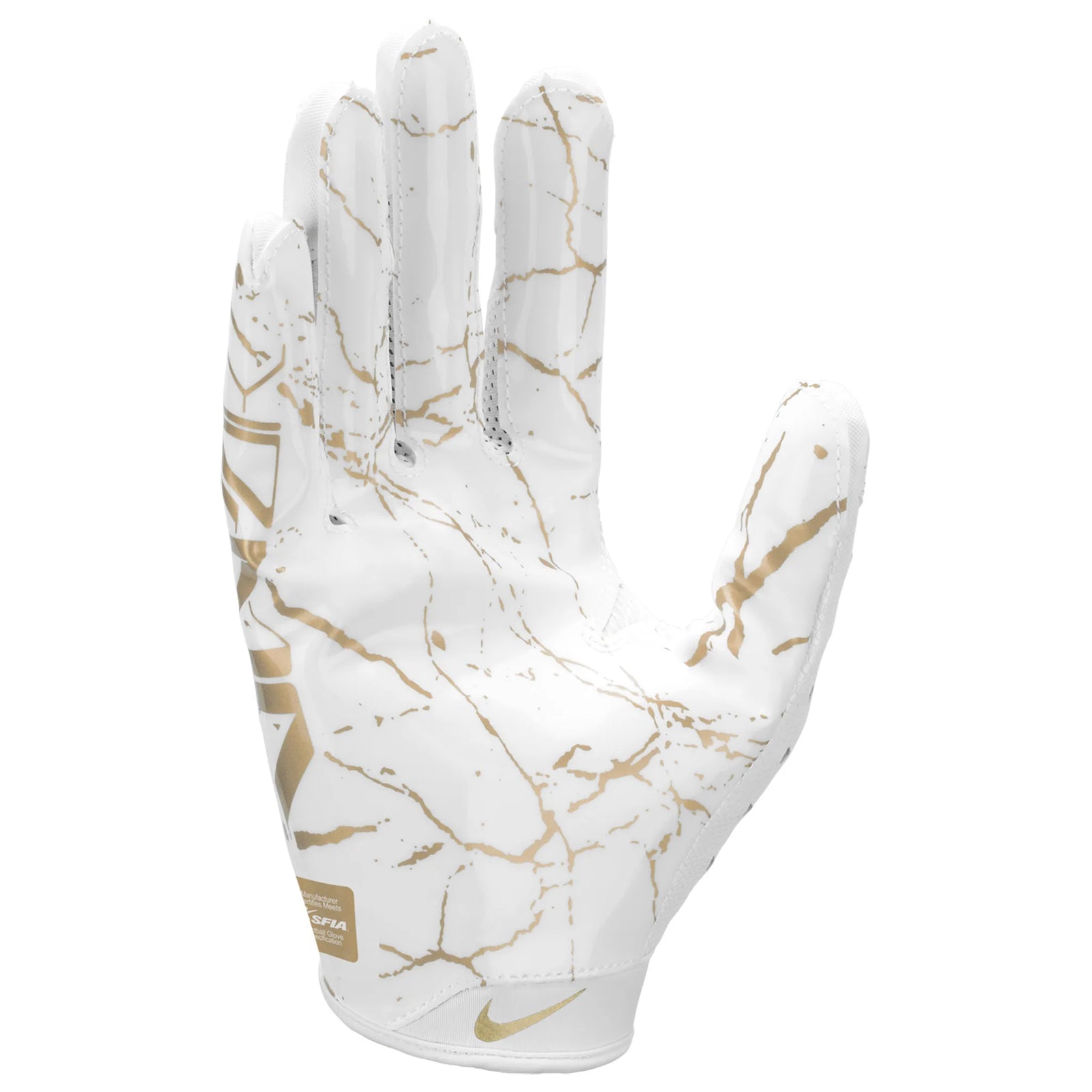 Gant de football Nike Vapor Jet 9.0 FG Energy blanc et or, vue 2 | Nike Vapor Jet 9.0 FG Energy football glove white gold, view 2