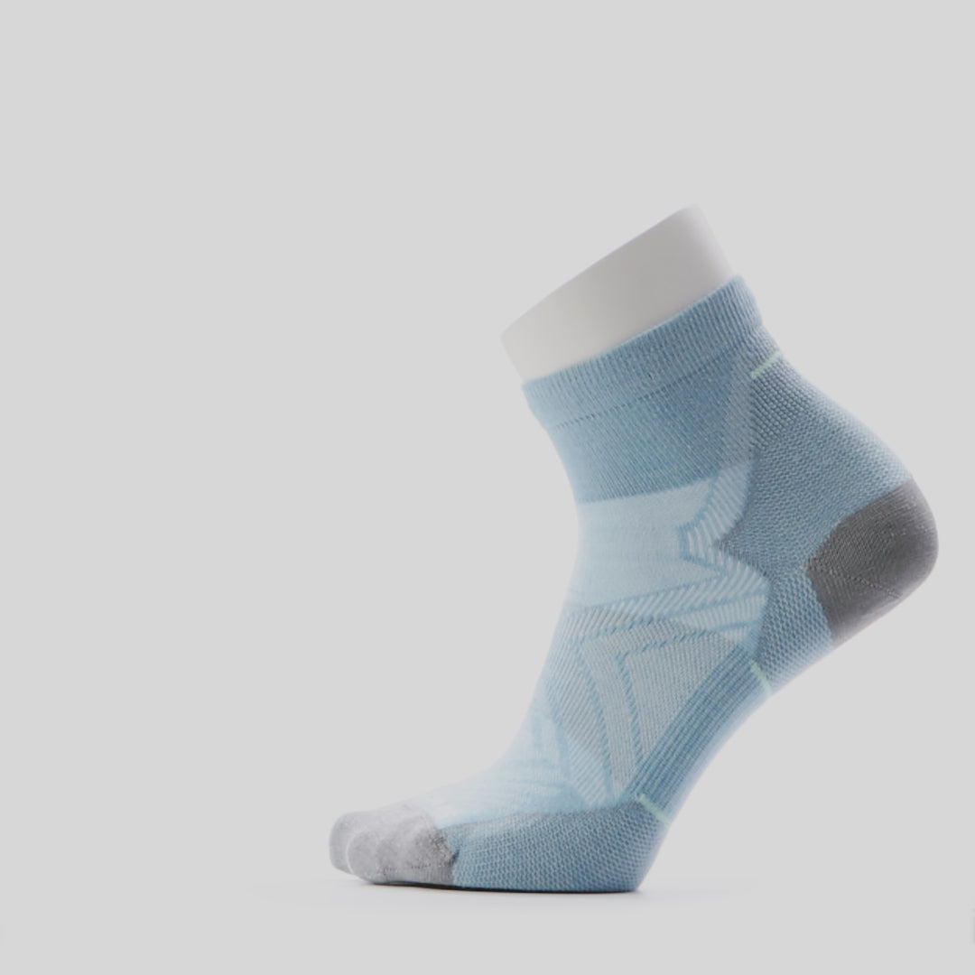 Smartwool Run Zero Cushion bas de course à la cheville - Bleu Serein