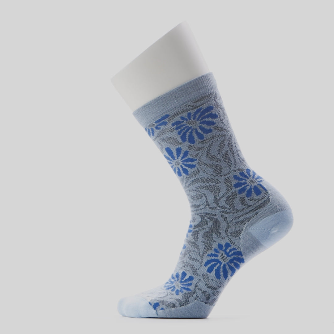 Smartwool Chaussette de tous les jours Floral pour femme - Bleu Serein