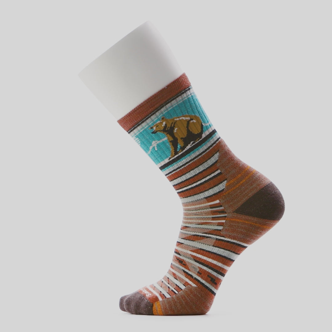Smartwool mi-chaussette de randonnée rayée Bear pour homme live - Picante
