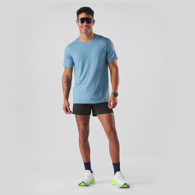 Smartwool T-shirt Active pour homme - Chiné bleu minéral