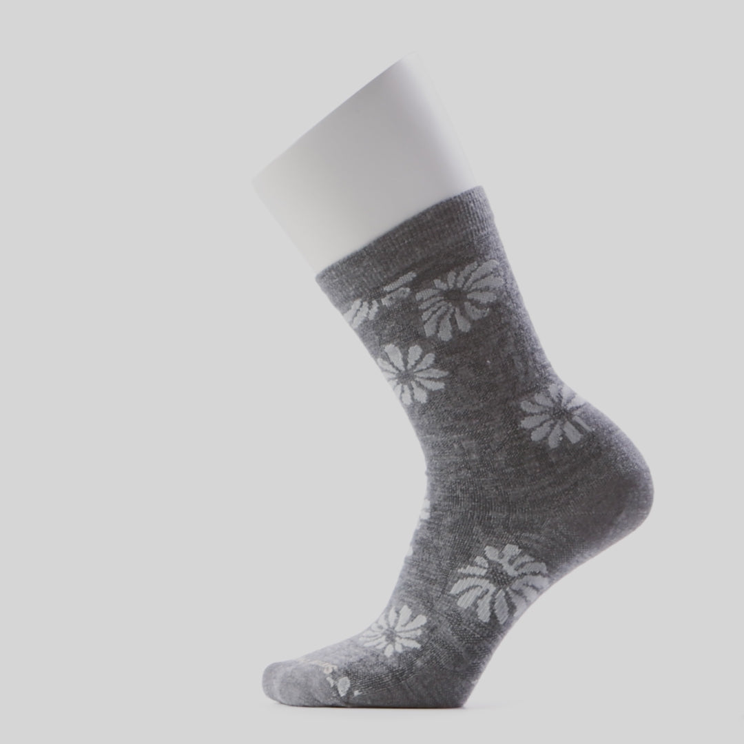 Smartwool Chaussette de tous les jours Floral pour femme - Gris mi-foncé
