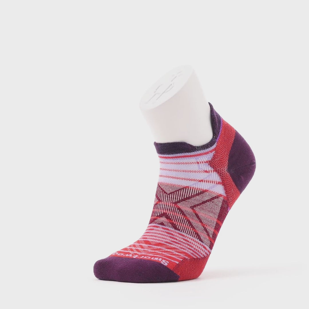 Smartwool Run Zero Cushion Stripe chaussettes basses de course femme - orange tandouri