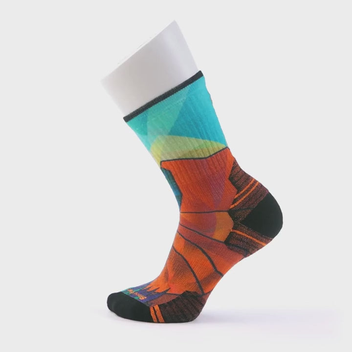 Smartwool chaussette de randonnée imprimée Mountain Prism pour femme - Rouille Orange