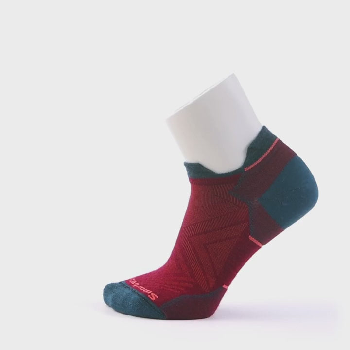 Smartwool Run Zero Cushion chaussettes basses de course femme - Rouge tibétain