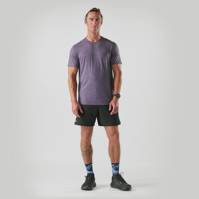Smartwool T-shirt Active pour homme - Chiné violet tempête