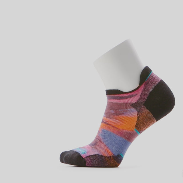 Smartwool chaussette basse matelassée imprimée de course femme - Rose Jardin