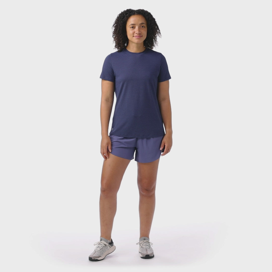 Smartwool T-shirt Active Mesh pour femme - Nuit tombante / Marine foncé