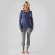 Smartwool haut de base Classic Thermal Merino femme - Chiné bleu nuit tombante