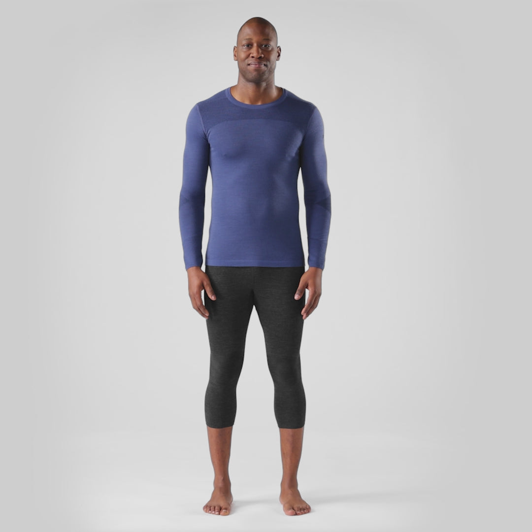 Smartwool Haut de base thermal Intraknit Merino homme - Bleu / Nuit tombante
