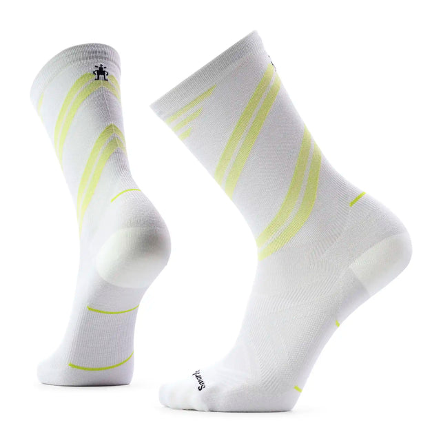 Smartwool Run Zero Cushion men's merino wool running crew sock in white — main image