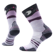 Chaussette de randonnée Smartwool Lunar Trek pour femme en laine mérinos, coloris éclipse violette avec motif huard et lune