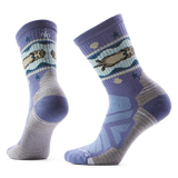 Smartwool Otter Float women's merino wool hiking crew sock in dusk blue with otter motif