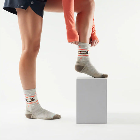 Smartwool Otter Float women's merino wool hiking crew sock in ash grey — additional view