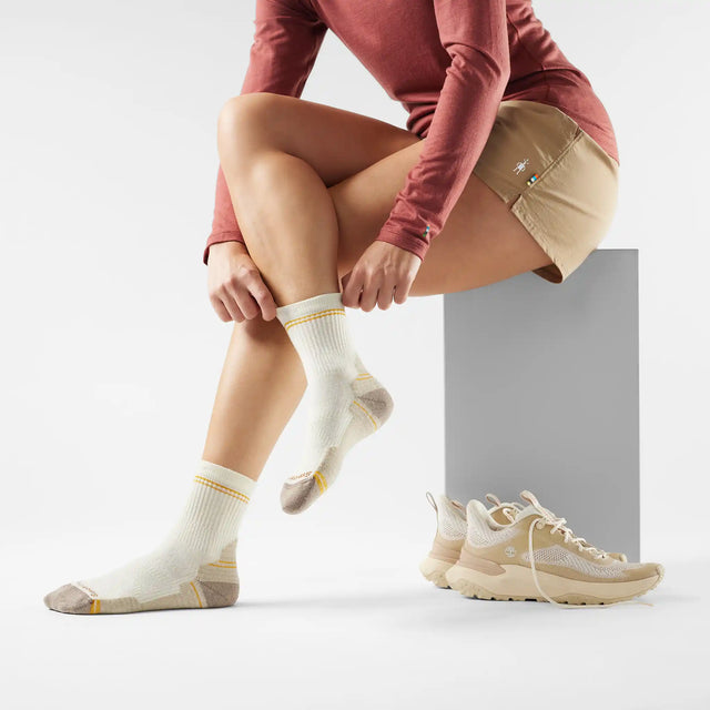 Smartwool Performance Hike Light Cushion women's merino wool hiking mid-crew sock in white — additional view