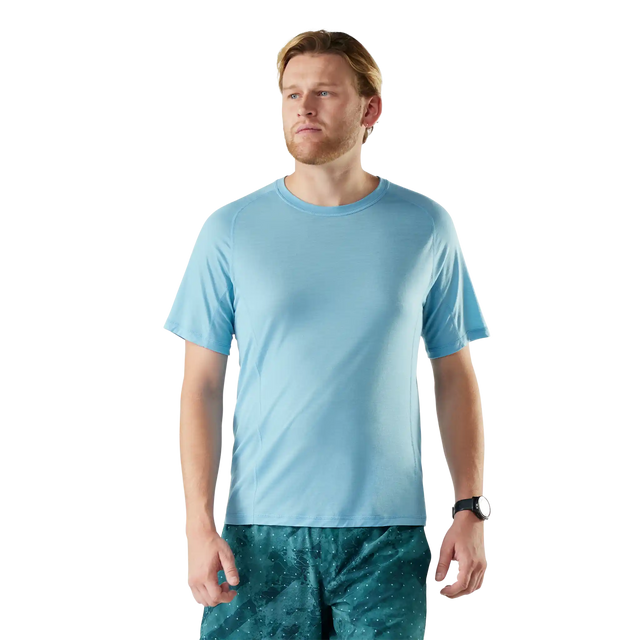 Smartwool Active Ultralite men's merino wool short-sleeve tee in sky blue — main image