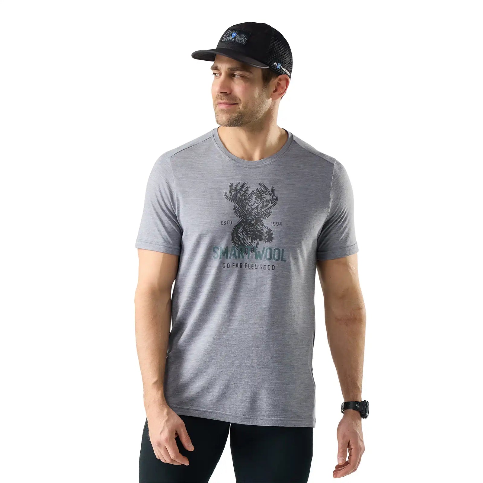 Smartwool t-shirt à manches courtes graphique Moose Mode pour homme, coloris Gris pâle chiné — image principale