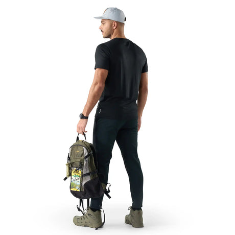Smartwool Wander Valley men's merino wool short-sleeve graphic tee in black — additional view