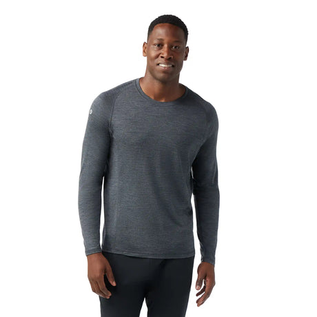 Smartwool Active Ultralite men's merino wool long-sleeve tee in graphite heather — main image