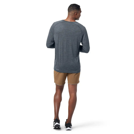 Smartwool Active Ultralite men's merino wool long-sleeve tee in graphite heather — additional view