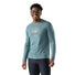 Smartwool Wander Valley men's merino wool long-sleeve graphic tee in dusty teal — main image
