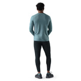 Smartwool Wander Valley men's merino wool long-sleeve graphic tee in dusty teal — additional view