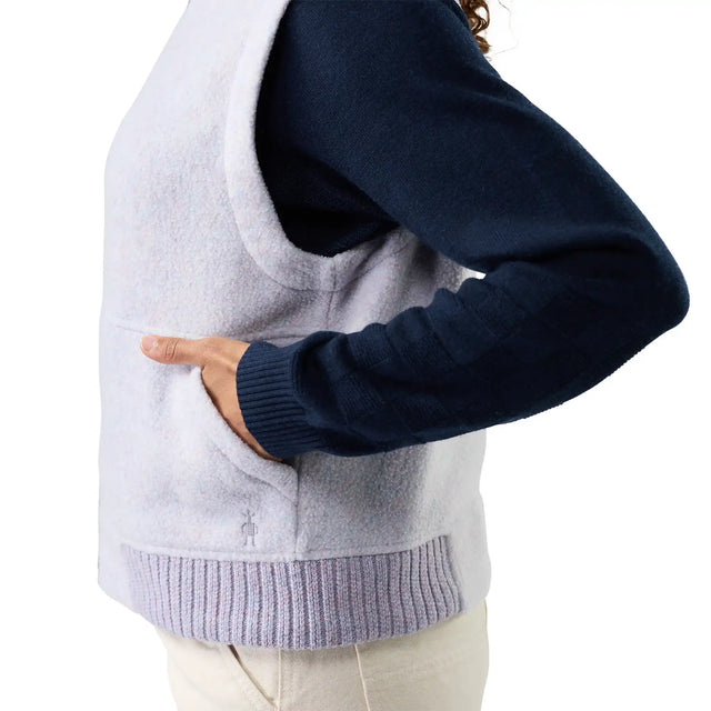 Smartwool Second Cut women's merino wool fleece vest in icy lavender — additional view