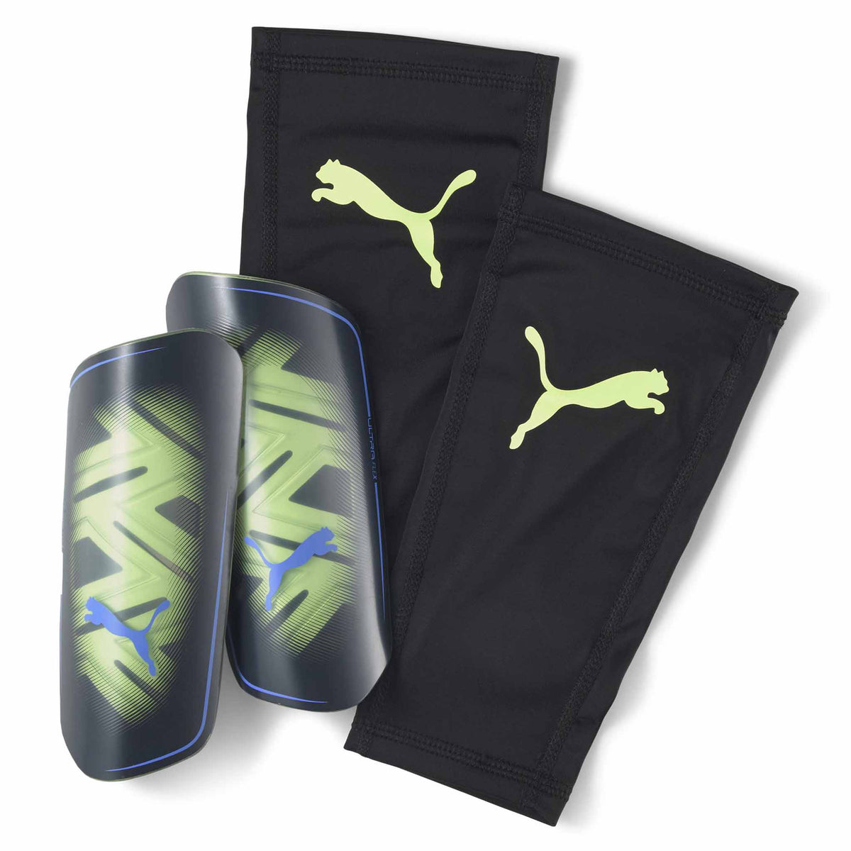 Puma Ultra Flex Sleeve protège-tibias de soccer avec manchons - Fizzy Light / Parisian Night