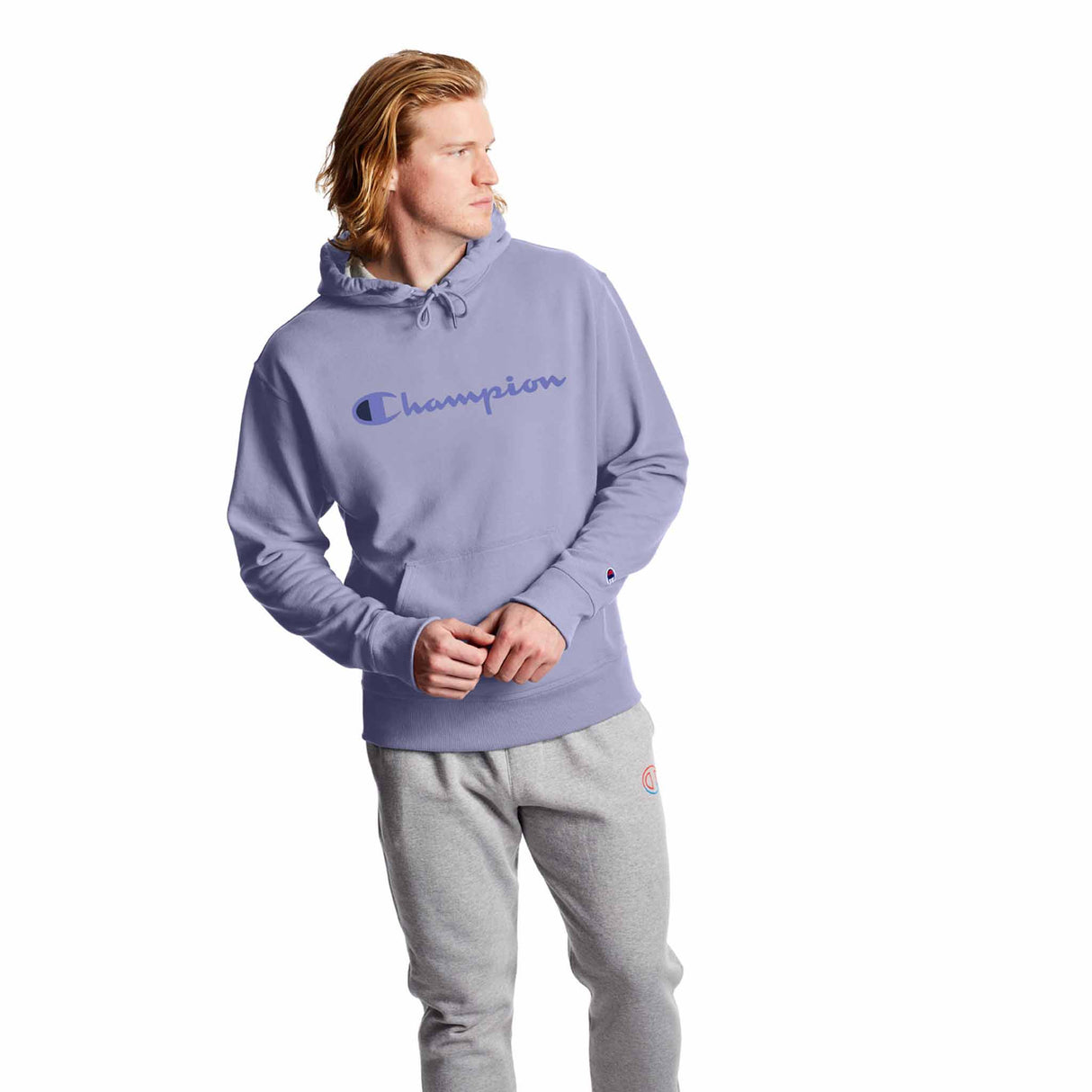 Champion Powerblend Graphic Hoodie sweatshirt a capuchon avec logo pour homme Land Ice