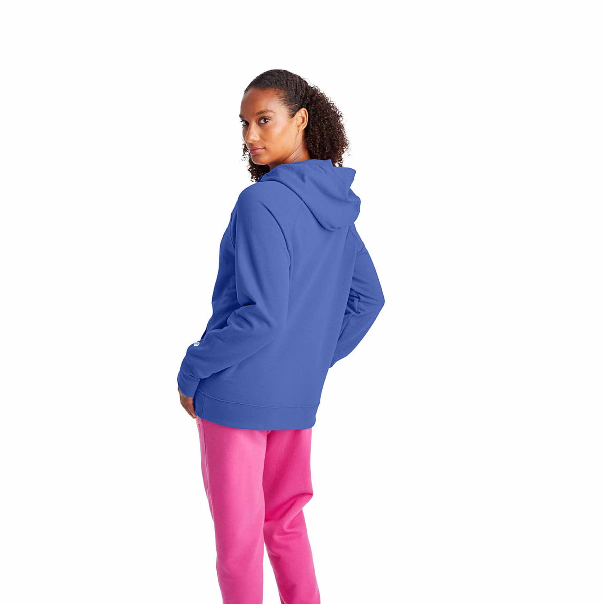 Champion Powerblend Hoodie chandail molletonné à capuche pour femme Deep forte Blue vue de dos