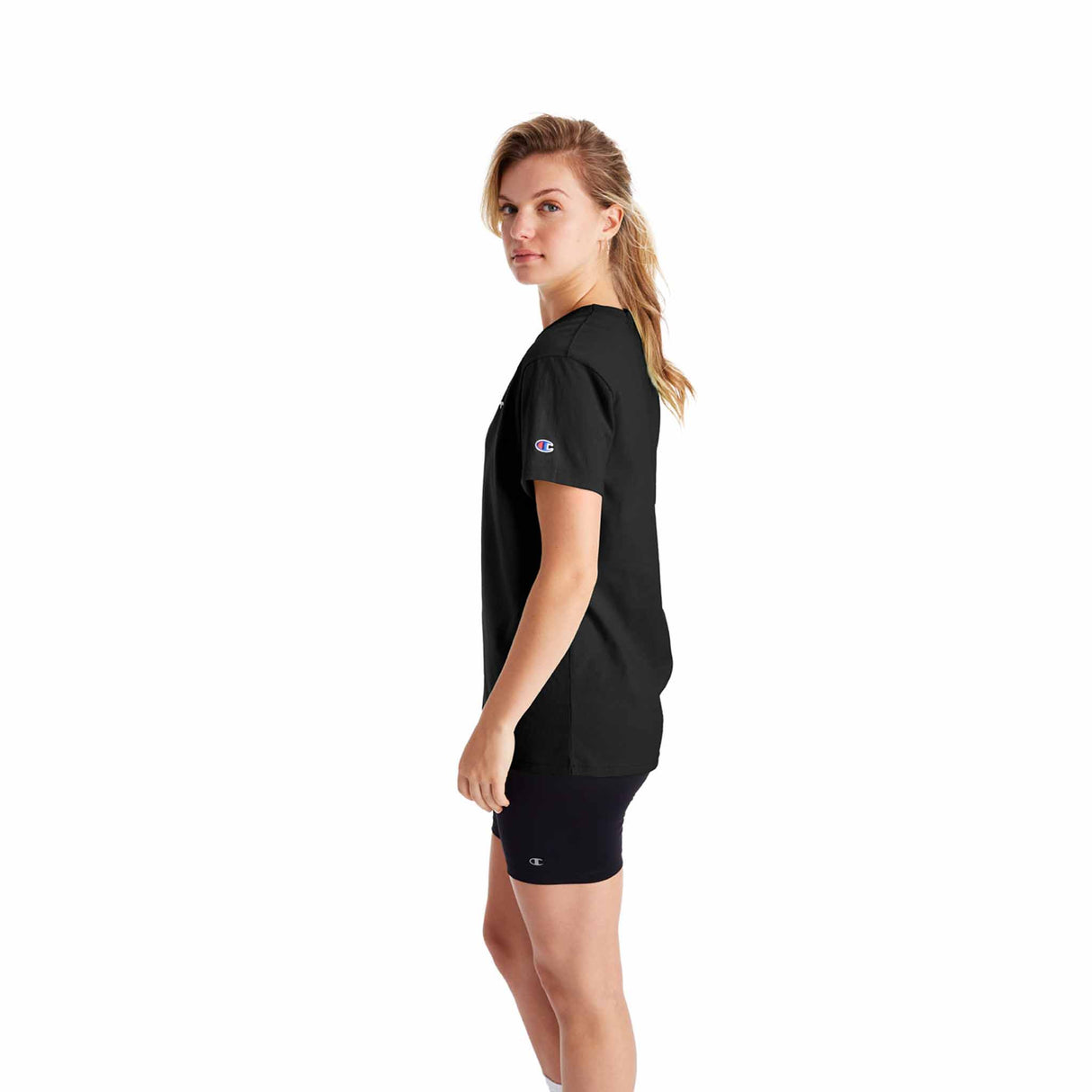 Champion Boyfriend Tee T-shirt pour femme noir vue de côté