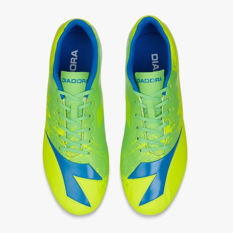 Diadora DD-NA R LPU FG soccer cleats yellow blue pair
