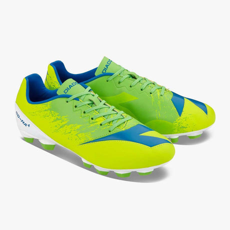 Diadora DD-NA R LPU FG soccer cleats yellow blue pair 2