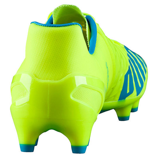 Puma evoSpeed 1.4 FG soccer cleats FG yellow blue rv