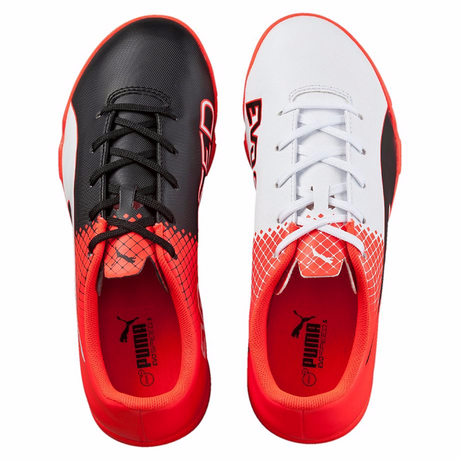 Puma evoSpeed 5.5 Tricks TT Jr turf chaussure de soccer noir blanc paire 2