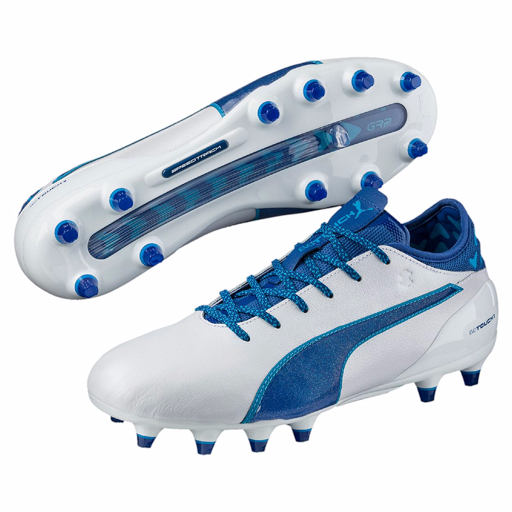 PUMA evoTOUCH 2 FG soccer cleats white blue pair