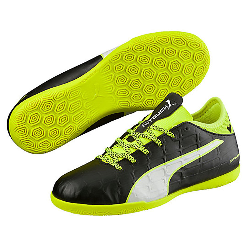 Puma evoTOUCH 3 IT JR indoor soccer shoes black yellow pair