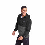 Champion Stadium Colorblock Packable Jacket manteau de pluie à enfiler pour homme Rich Stone Grey Black 2