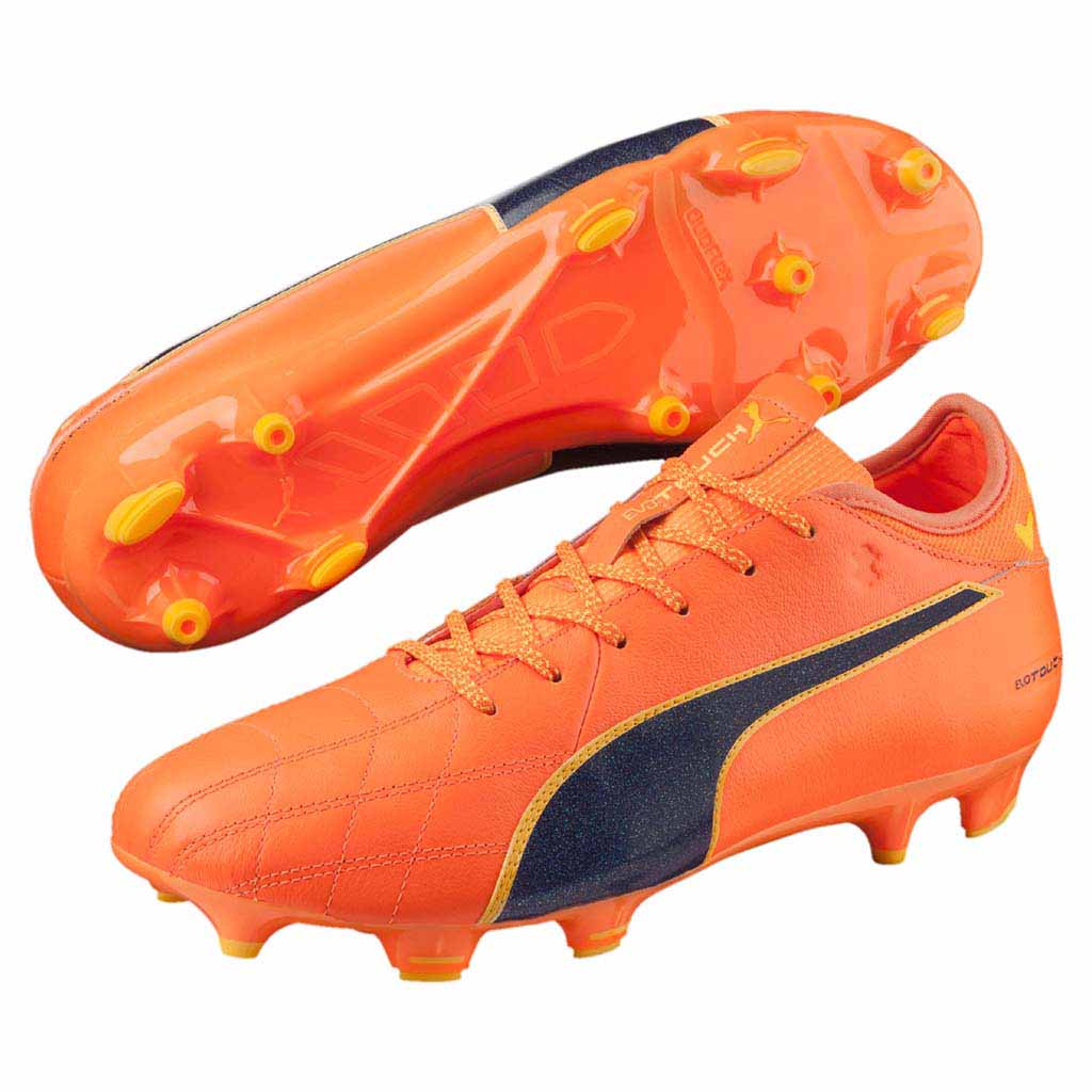 Puma evoTouch 3 FG soccer cleats orange blue pair
