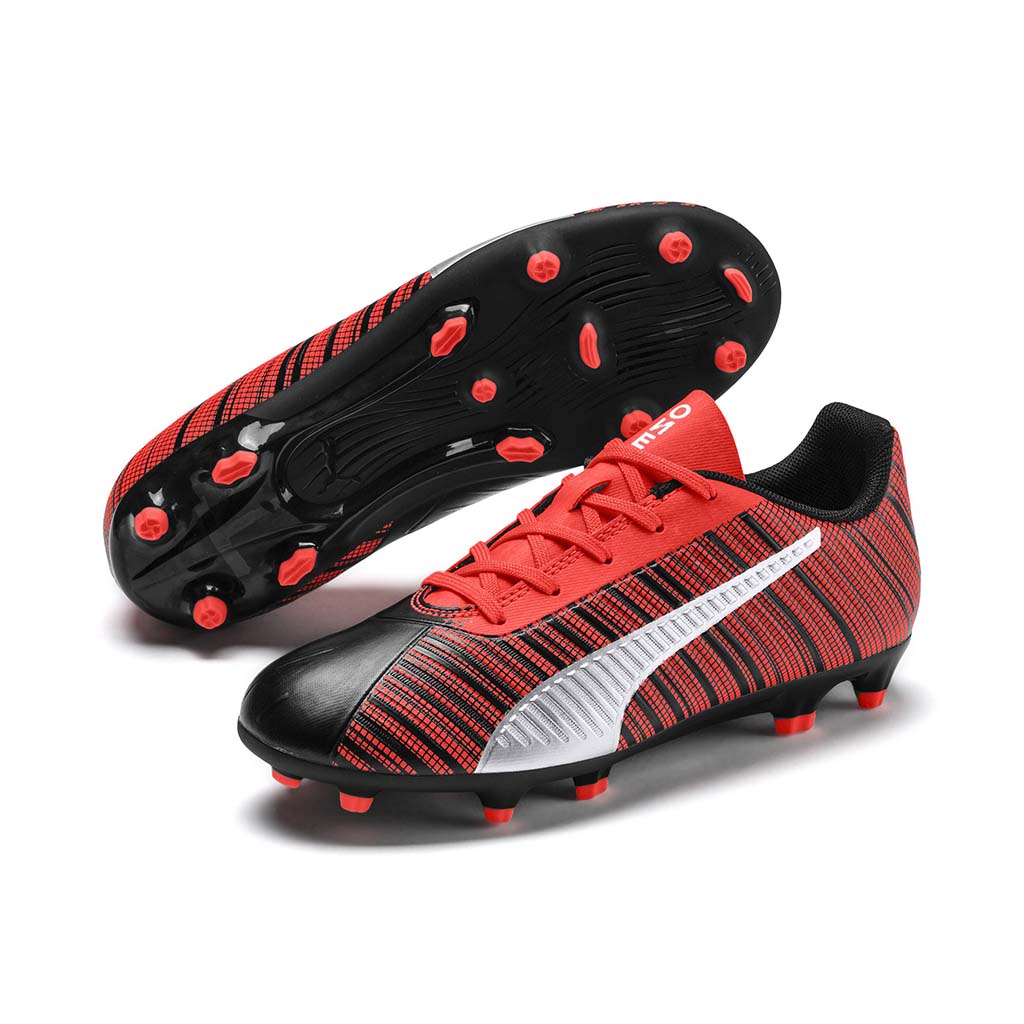 Puma One 5.4 FG chaussure de soccer rouge noir enfant