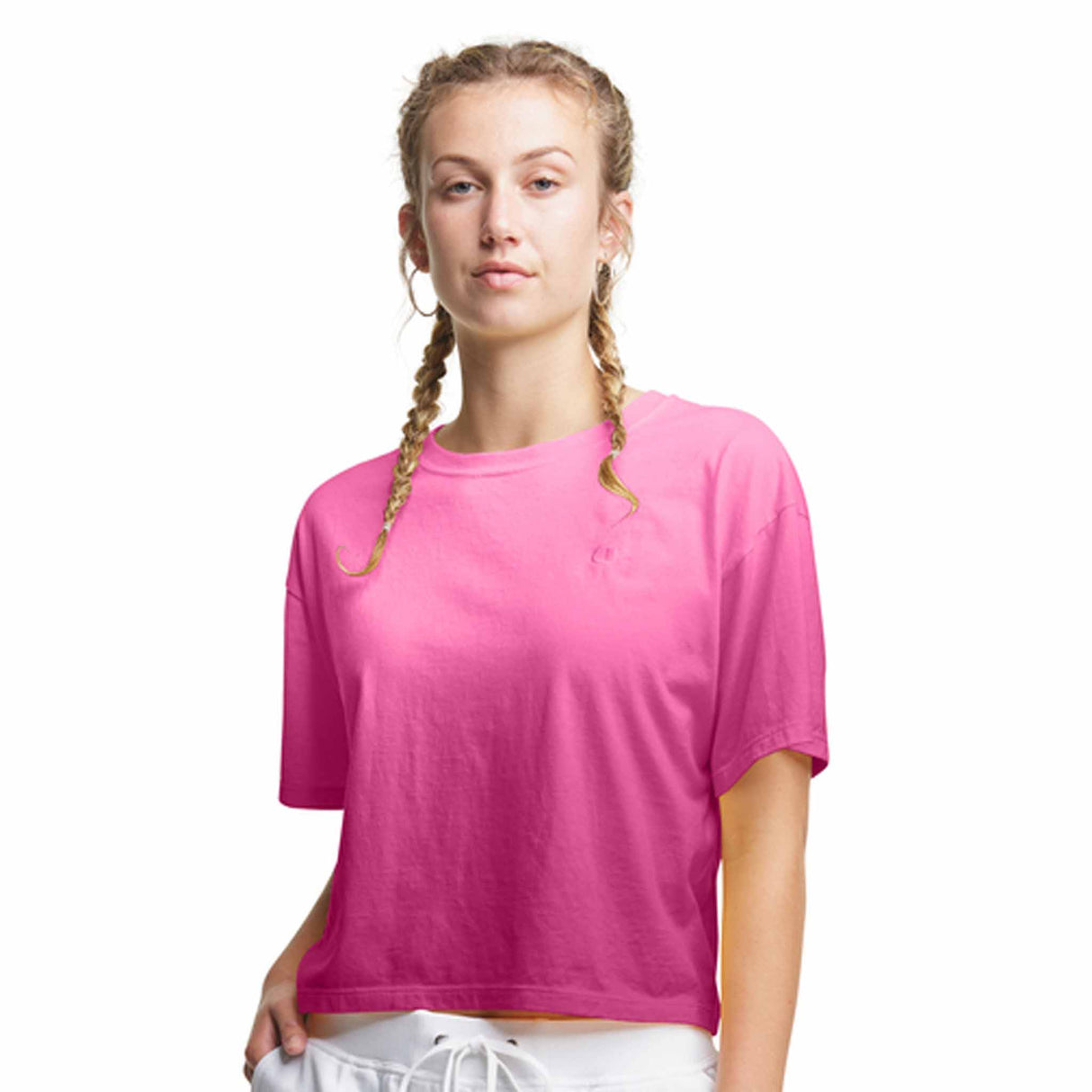 Champion Cropped Ombre Tee t-shirt pour femme Fantastic Fuchsia Ombre