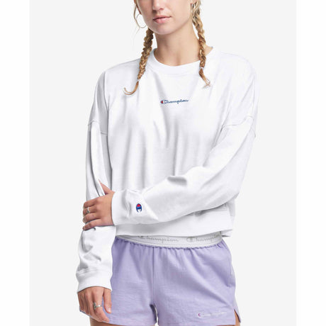 Champion Middleweight Oversized Crew chandail à col rond pour femme blanc