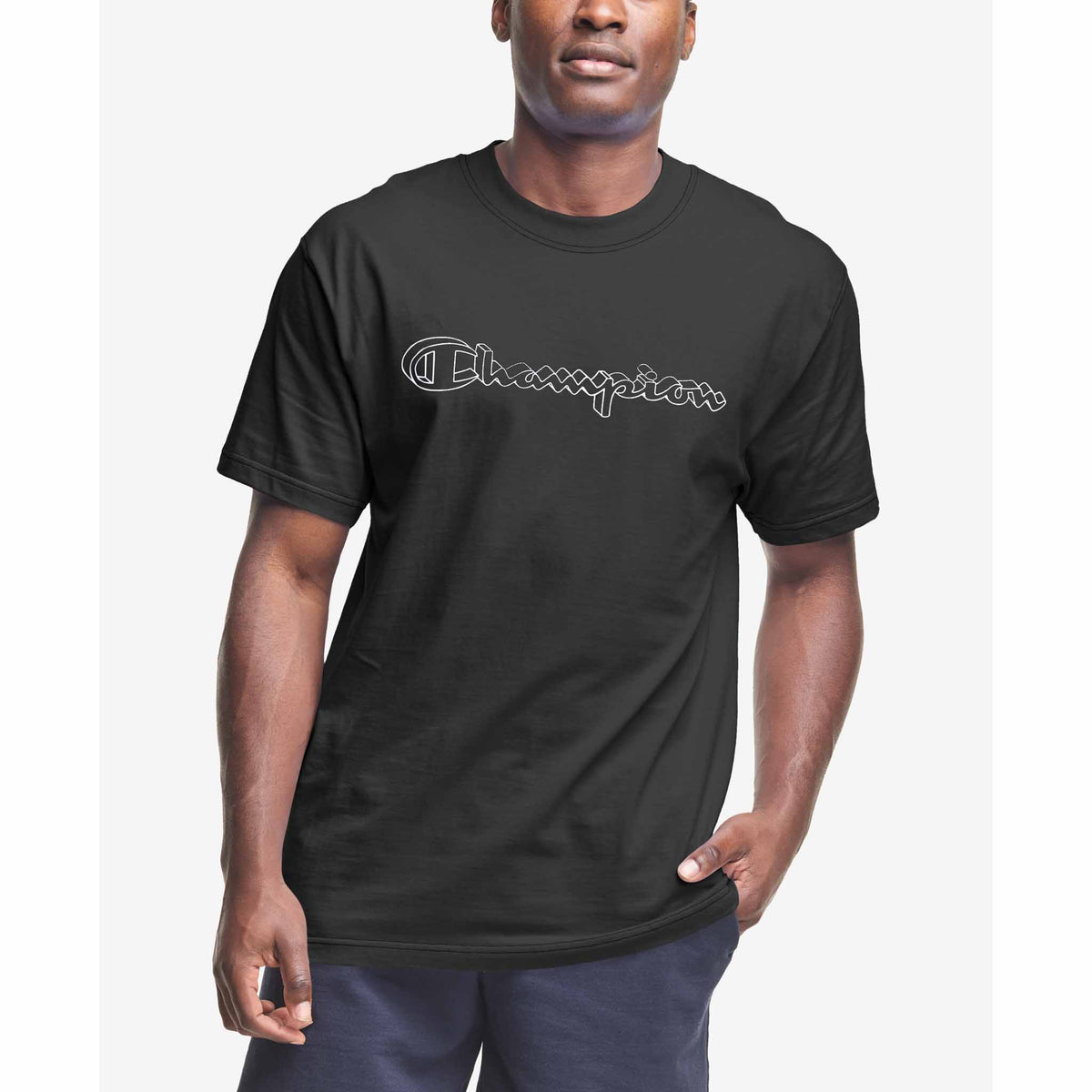 Champion Classic Graphic Contrast Stitch Tee t-shirt pour homme noir