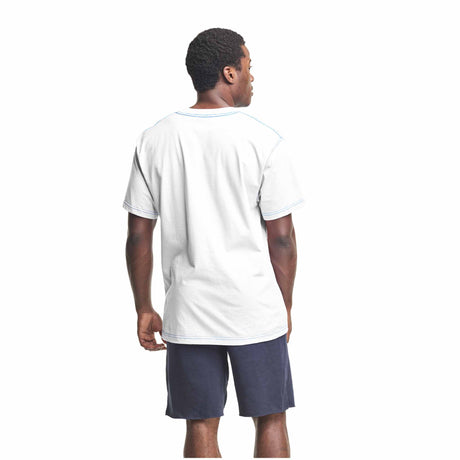 Champion Classic Contrast Stitch Tee T-shirt avec logo C pour homme blanc vue de dos