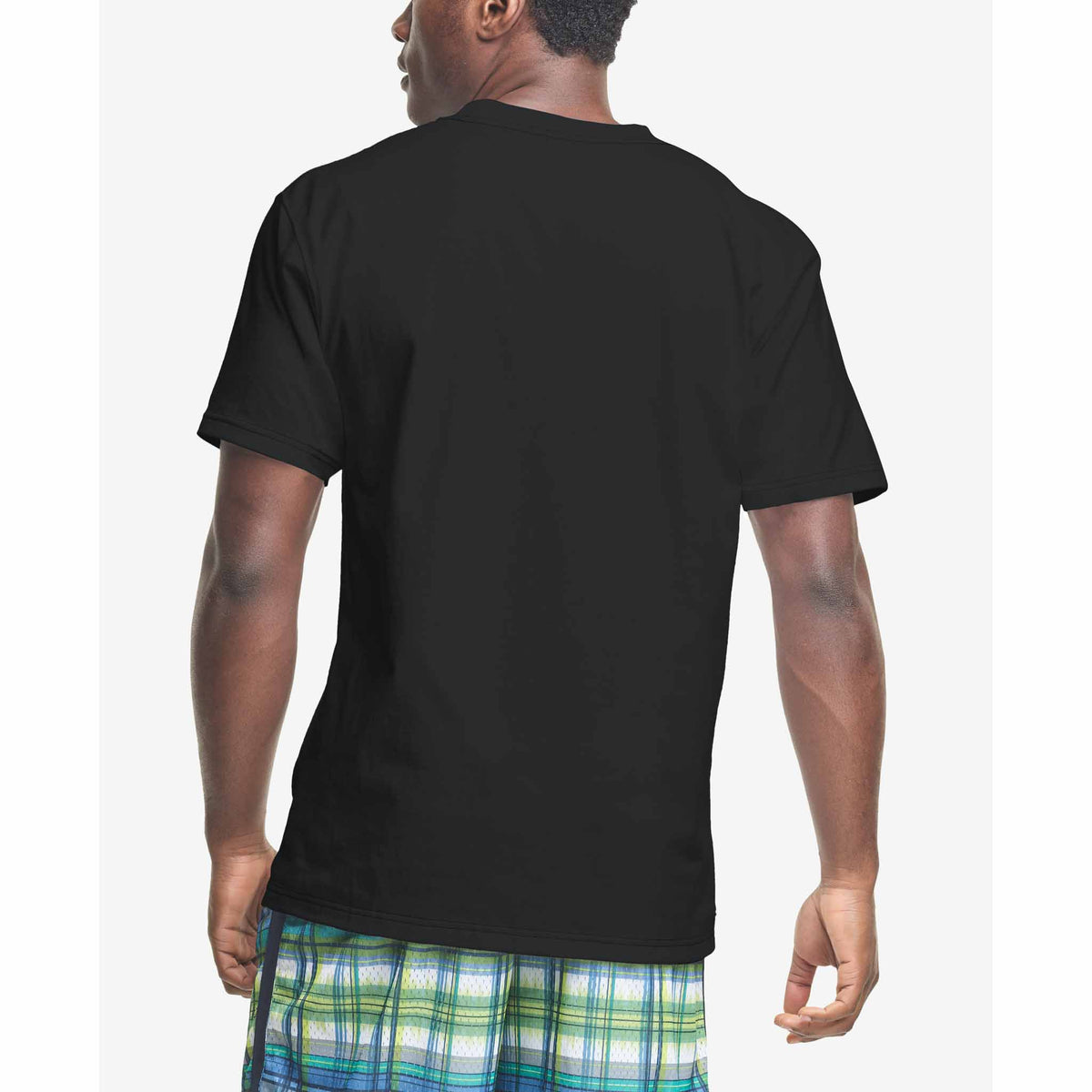 Champion Classic Contrast Stitch Tee T-shirt avec logo C pour homme noir vue de dos