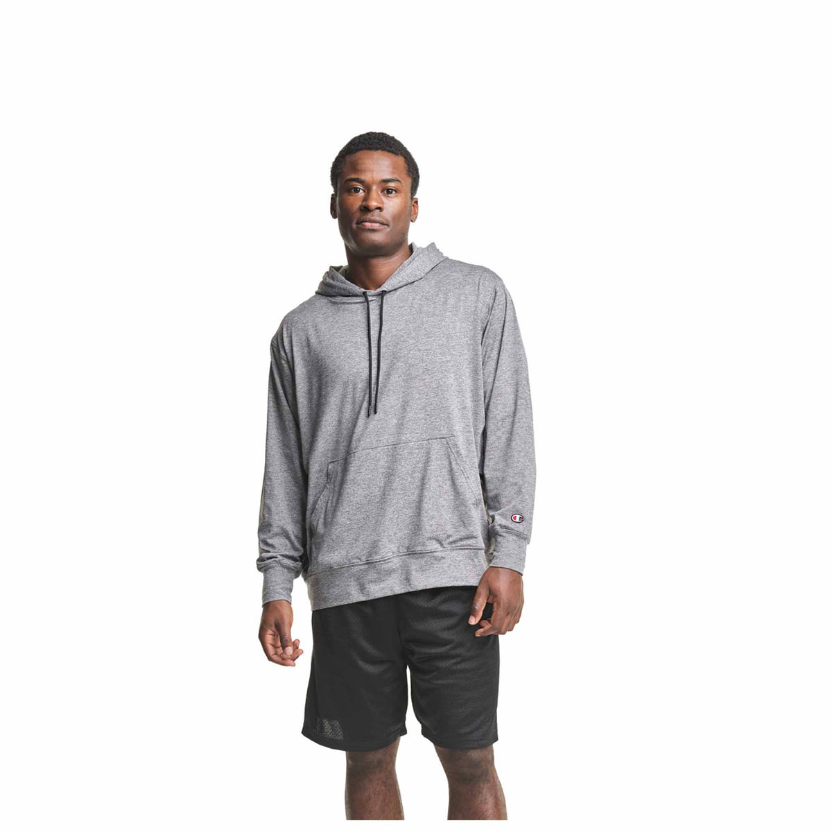 Champion City Sport Hoodie sweatshirt à capuchon avec logo pour homme gris