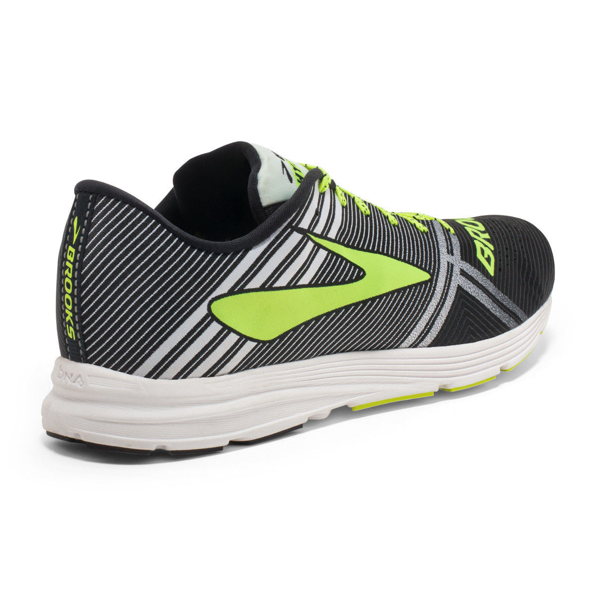 Chaussure de course a pied homme Brooks Hyperion noir jaune vue lat post