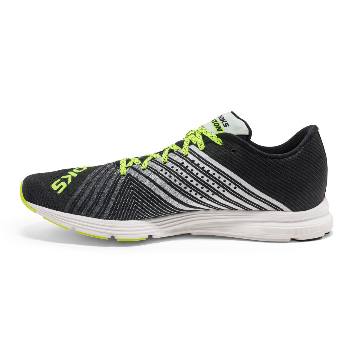 Chaussure de course a pied homme Brooks Hyperion noir jaune vue lat 