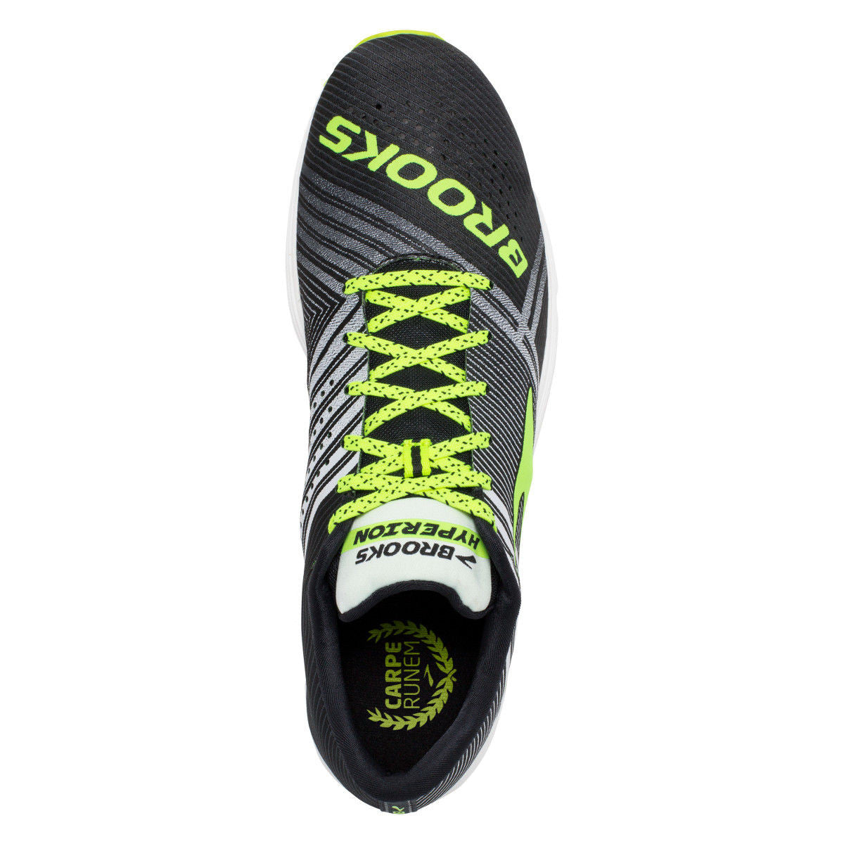 Chaussure de course a pied homme Brooks Hyperion noir jaune vue sup