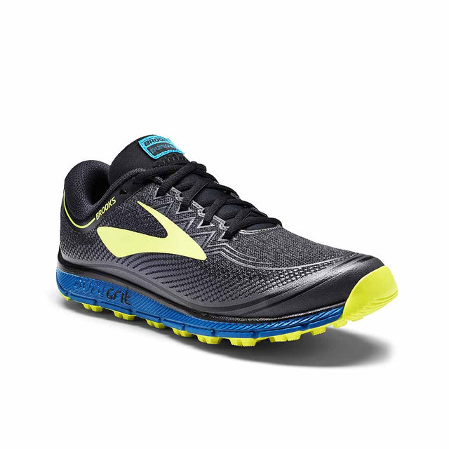 Soulier de course de trail Brooks Puregrit 6 pour homme noir jaune Soccer Sport Fitness